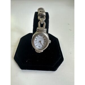 Vintage Carriage By Timex Womens Silver Tone Dial Oval Stainless Watch